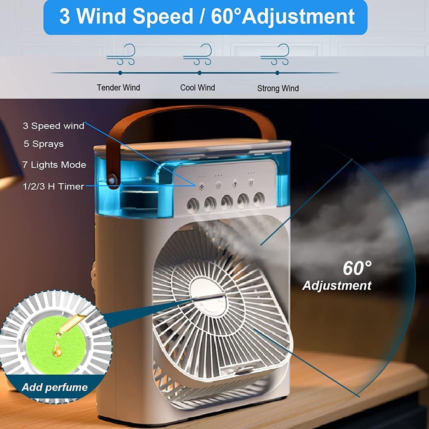 Air Cooler & Humidifier for Home, Hostel, Shop, Office & Travel